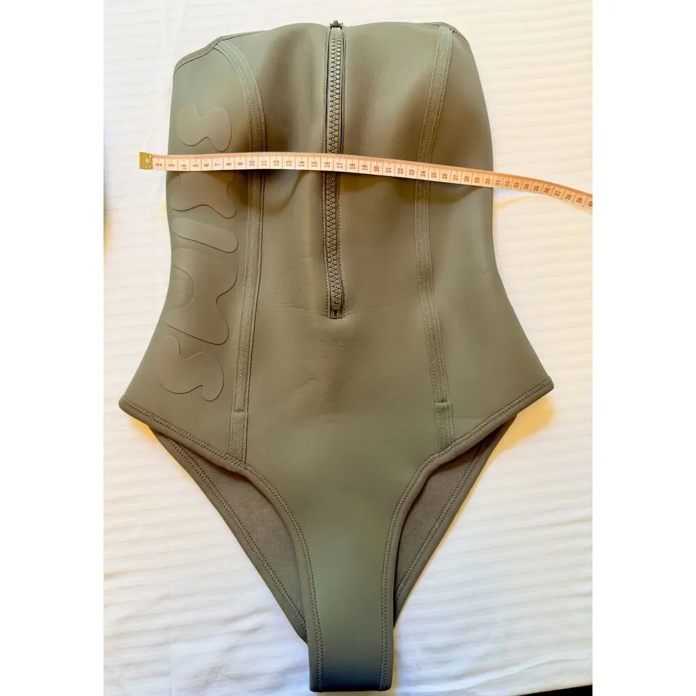 SKIMS Signature Swim Zip Front One Piece Swimsuit High Cut